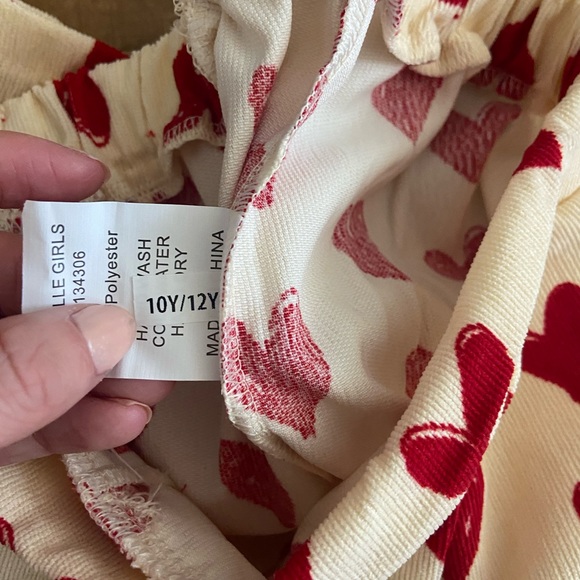 Mia Belle Girls Skort Skirt Hearts Valentines Day Cream And Red Size 10 / 12 - Picture 4 of 4